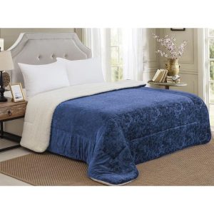 Jorgan - prekrivač sa krznom 200×220 - PLAVI