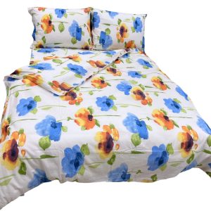 Komplet posteljina 200x200cm Krep Blue Flower