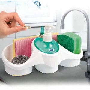 Dispenzer za tečni sapun, sunđer, zicu i krpu