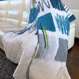 Prekrivač 140x200cm mikrofiber Blue/white